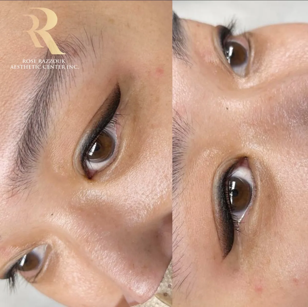 Shaded Eyeliner before and after