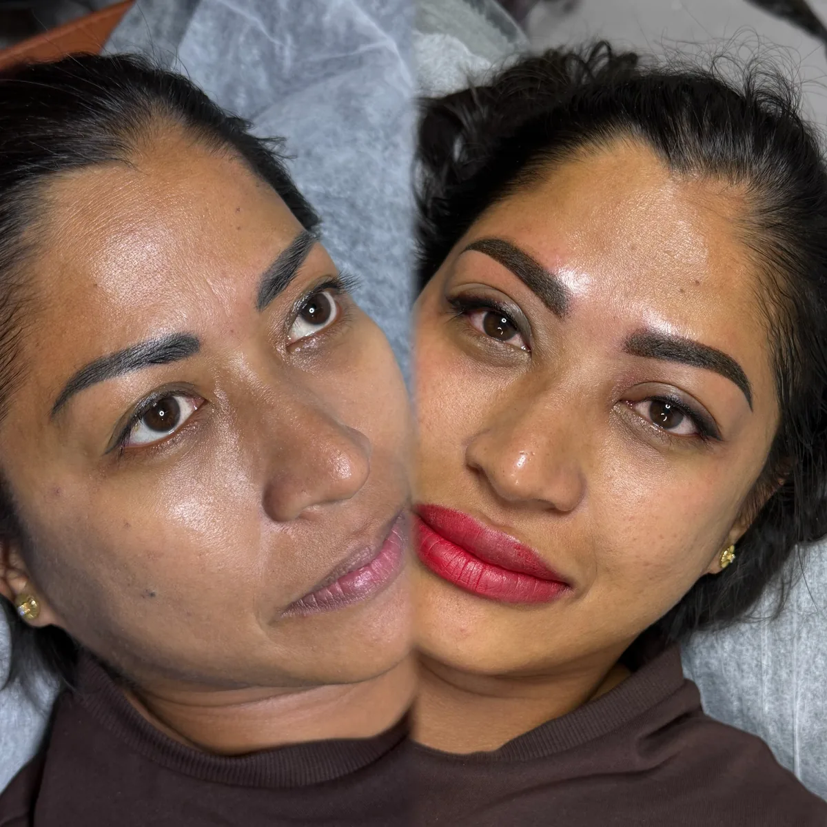 Brows & Lips before and after