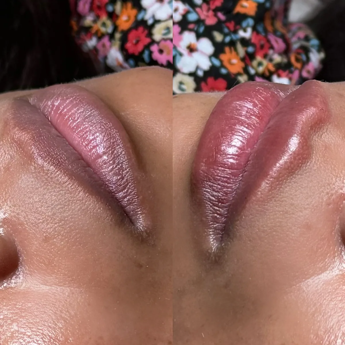 Watercolour Lips before and after