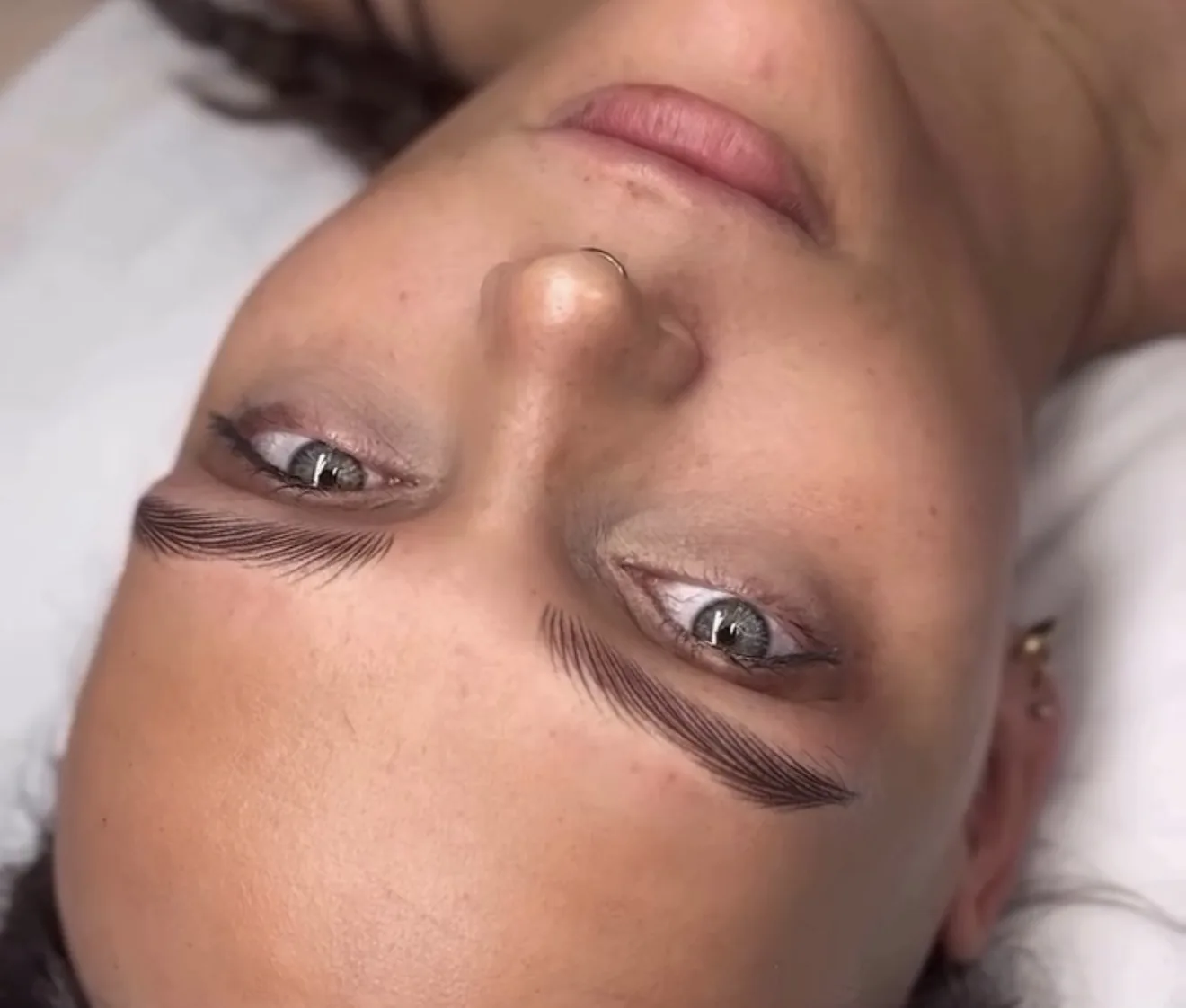 Brow Lamination before and after