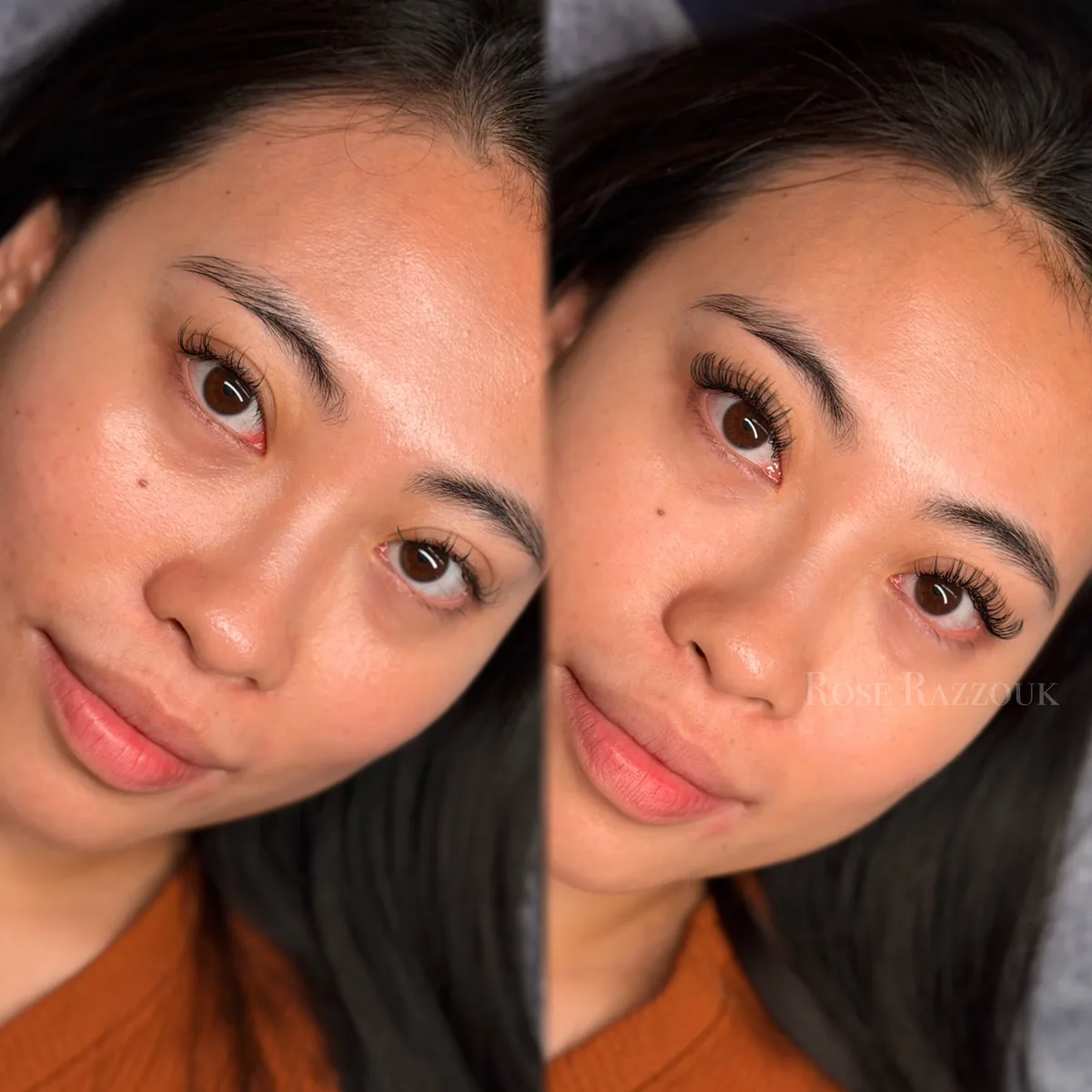 Lash Extensions before and after