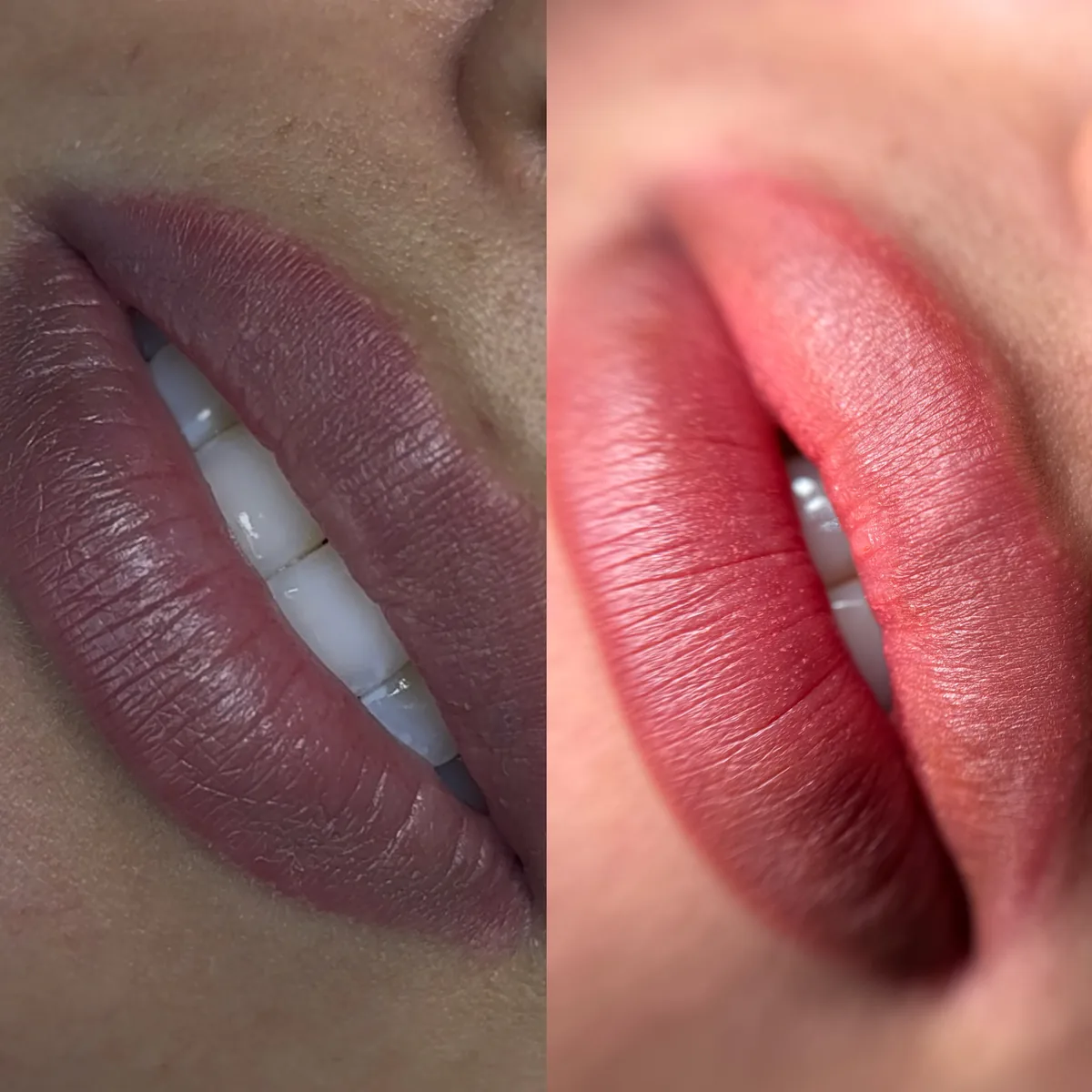 Lip Blush Close-Up before and after