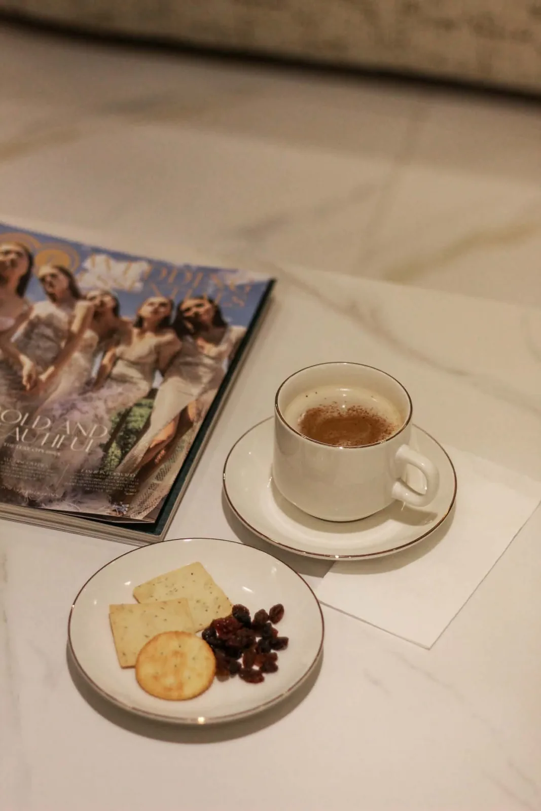 Magazines and coffee in the lounge